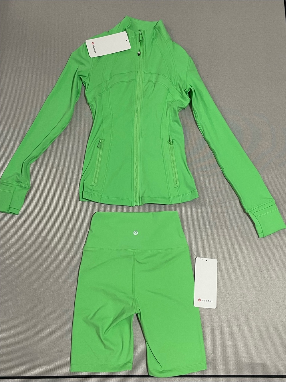 lululemon athletica Bright Green Zip-Up Bomber Jacket